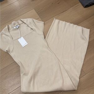 Elegant Cream Short-Sleeve maternity dress